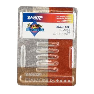 SS White Revelation Diamond Bur, 854-016C, Coarse, Round End Taper, Friction Grip, 1.6 mm, 5/Pk, 91065-5 thumbnail 11