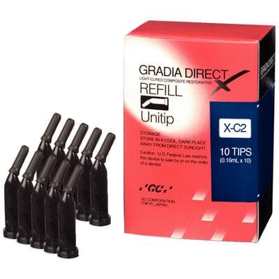GC America Gradia Direct X Universal Composite Restorative, Unitip Refill, Shade X-C2, 0.16 mL (0.3 g), 10/Pkg, 002599 thumbnail 16