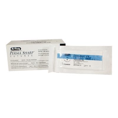 Hu-Friedy Perma Sharp Polypropylene Suture, 4-0, Blue, 18", C-6 Reverse Cutting 3/8 Circle Needle, 12/Box, PSN8683P thumbnail 13