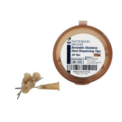 Patterson® Bendable Stainless Steel Dispensing Tips, 19 Gauge, Brown, Straight, 20/Pkg - Patterson® Bendable Stainless Steel Dispensing Tips - 19 Gauge, Brown, 20/Pkg - Image 1