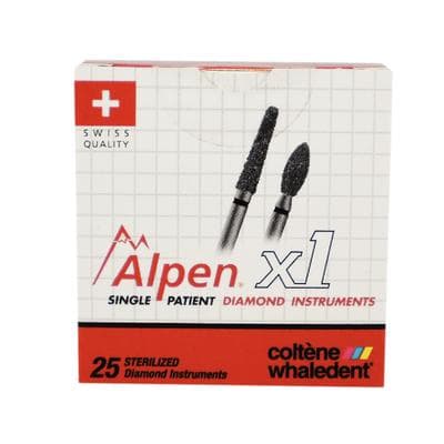 Alpen X1 Diamond Single Use Bur, FG, Egg, #379-018C, Coarse, Green, 25/Pk, X379C018 thumbnail 11