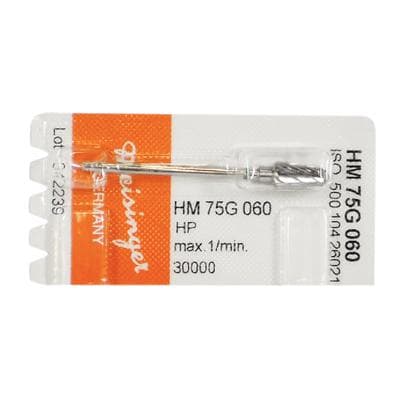 Meisinger HM75G-060 Lab Carbide Bur, Coarse Round End Taper, Plain Cut, 6.0 mm, HP, 1 Each thumbnail 6