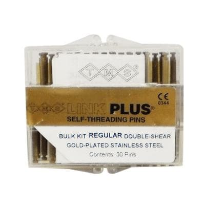 TMS Link Plus Self-Threading Retention Pins, Regular Double Shear, Gold-Plated Stainless Steel, 0.027" (0.675 mm), Bulk Kit of 50, L-752 thumbnail 6