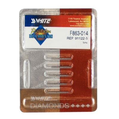 Revelation Diamond Bur, FG, Flame, #863, 1.4 mm, Fine, Red, 5/Pk, 91122-5 thumbnail 7