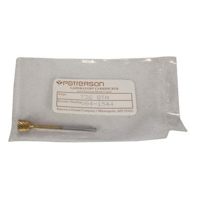 Patterson® Gold Titanium Nitride Lab Bur, Inverted Cone, #73G, Crosscut, HP Standard Shank, 1/Pkg thumbnail 2
