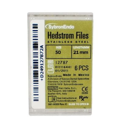 Kerr Endodontics Hedstrom Files, Stainless Steel, 21 mm, Size #50, Yellow, 6/Pk, 12787 thumbnail 16