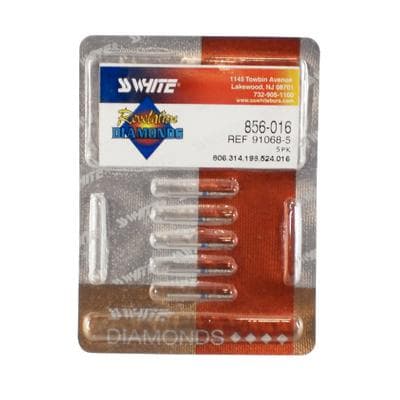 SS White Revelation Diamond Bur, Friction Grip, Medium, Round End Taper, #856-016, 1.6 mm Diameter, 5/Pk thumbnail 9