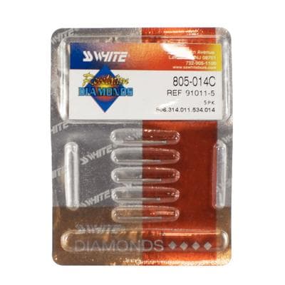 SS White Revelation Diamond Bur, Inverted Cone, Coarse, Friction Grip, 1.4 mm, 5/Pk, 805-014C thumbnail 9