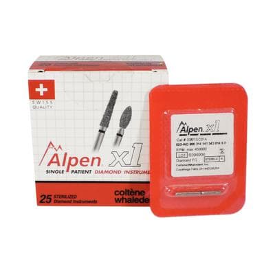 Alpen X1 Single-Use Diamond Bur, FG, #881-014SC, Cylinder Round End, Super Coarse, Black, 1.4 mm Diameter, 8.0 mm Length, 25/Pk, X881SC014 thumbnail 16