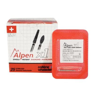 Alpen X1 Sterile Single-Use Diamond Bur, FG #862-012, Coarse, Flame Shape, 1.2 mm Diameter, 8.0 mm Length, 25/Pk, X862C012 thumbnail 8