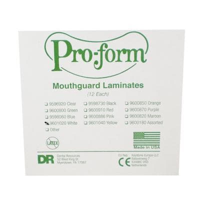 Pro-Form Mouthguard Laminates, 5" x 5", 0.160" (4mm), White, Solid-Color, 12/Pk, 9601020 thumbnail 9