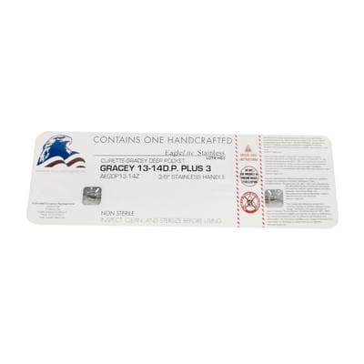 American Eagle Gracey +3 Deep Pocket Curette 13/14, Double End, EagleLite Stainless Steel Handle, AEGDP13-14Z thumbnail 9