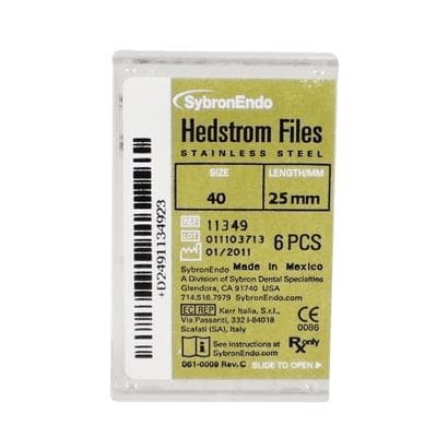 SybronEndo Hedstrom Files, Stainless Steel, 25 mm, #40, Black, 6/Pk, 11349 thumbnail 20