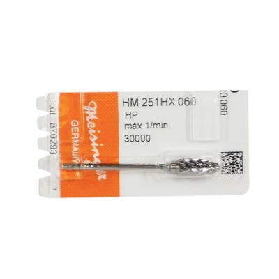 Meisinger HM251HX-060 Lab Carbide Bur, X-Cut, Coarse, Tapered Round End, 6.0 mm, HP, 1/Pkg thumbnail 9