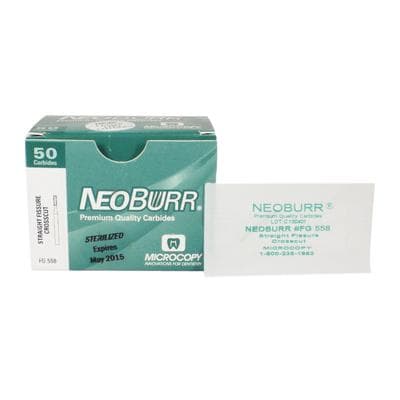 NeoBurr® Operative Carbide Bur, FG #558, Flat End Crosscut Fissure, 1.2 mm Diameter, 3.8 mm Length, 50/Pkg thumbnail 4