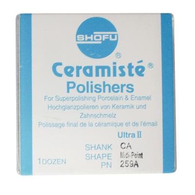 Shofu Ceramiste Ultra II CA Midi-Point Polisher, Silicon Carbide, White Band, ISO #060, 12/Pk, 259A thumbnail 9