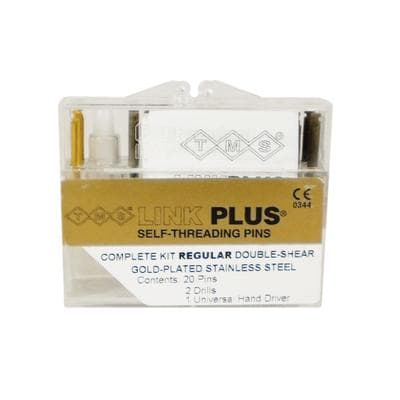 TMS Link Plus Self-Threading Pins, Gold-Plated Stainless Steel, Regular Double-Shear Complete Kit, 0.027" (0.675 mm), 20 Pins, 2 Kodex Drills, 1 Hand Driver, L751 thumbnail 10