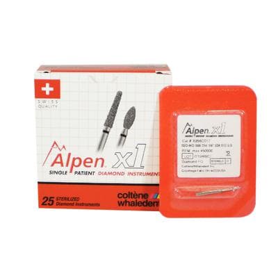 Alpen x1 Sterile Single-Use Diamond Burs, FG, Round End Taper, #856, 1.2 mm, Coarse, Green, 25/Pk, X856C012 thumbnail 10