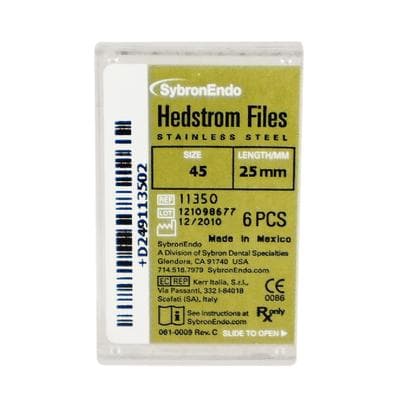 SybronEndo Hedstrom Files, Stainless Steel, 25 mm, #45, White, 6/Pk, 11350 thumbnail 12