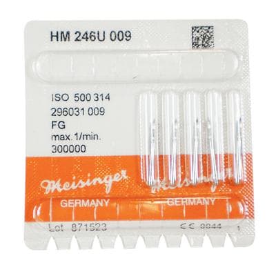 Meisinger Trimming and Finishing Tungsten Carbide Bur, FG, 30 Flute, Flame, 0.9 mm, 5/Pkg, #7901 thumbnail 3