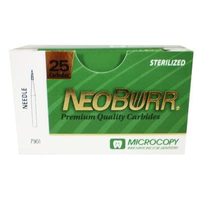 Microcopy NeoBurr Carbide Trimming & Finishing Bur, FG #7901, 12-Blade Needle, 0.9 mm Diameter, 3.6 mm Length, 25/Pack thumbnail 6