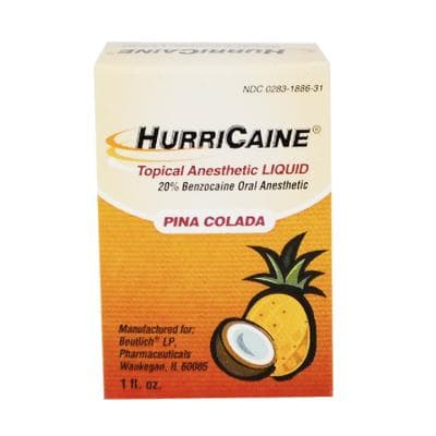 HurriCaine Topical Anesthetic Liquid, 20% Benzocaine, Piña Colada, 1 oz Jar, 1/Pk, 0283-1886-31 thumbnail 9