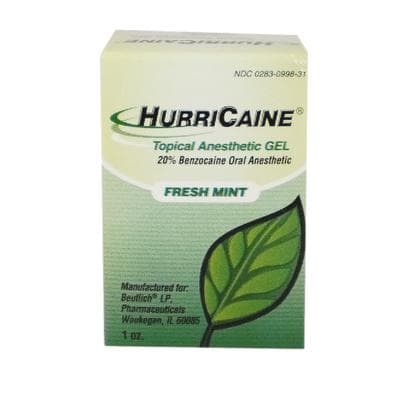 HurriCaine Topical Anesthetic Gel, 20% Benzocaine, Fresh Mint, 1 oz Jar, 1/Pk, NDC 0283-0998-31 thumbnail 10
