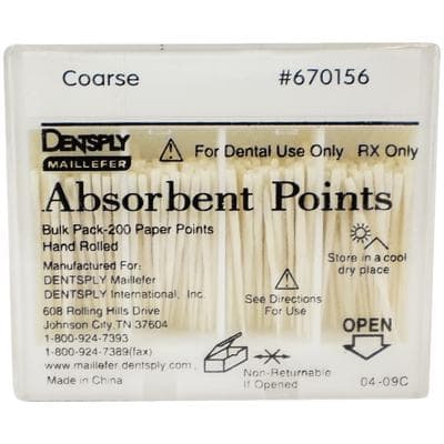 Dentsply Sirona Maillefer Absorbent Paper Points, Hand Rolled, Coarse, Nonsterile, 200/Box, 670156 thumbnail 4