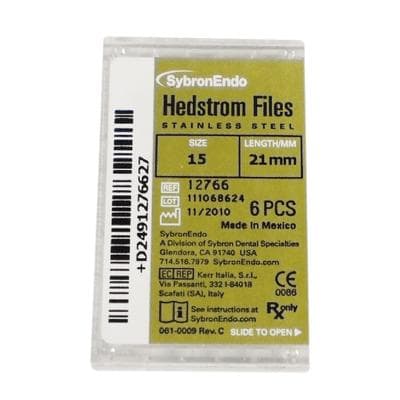 Kerr/SybronEndo Hedstrom Files, Stainless Steel, 21 mm, Size #15, White, 6/Pk, 12766 thumbnail 17