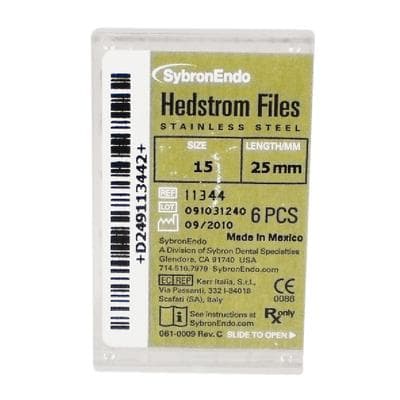Sybron Endo Hedstrom Files, Stainless Steel, 25 mm, #15, White, 6/Pk, 11344 thumbnail 22