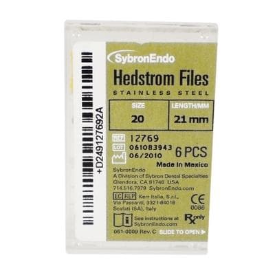 Kerr (SybronEndo) Hedstrom Files, Stainless Steel, 21 mm, Size #20, Yellow, 6/Pk, 12769 thumbnail 17