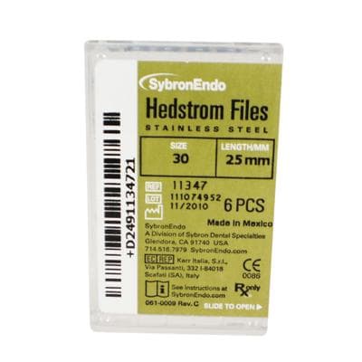 Sybron Endo Hedstrom Files, Stainless Steel, 25 mm, #30, Blue, 6/Pk, 11347 thumbnail 22