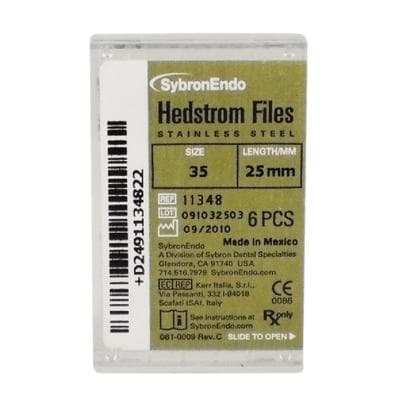 Sybron Endo Hedstrom Files, Stainless Steel, 25 mm, #35, Green, 6/Pk, 11348 thumbnail 21