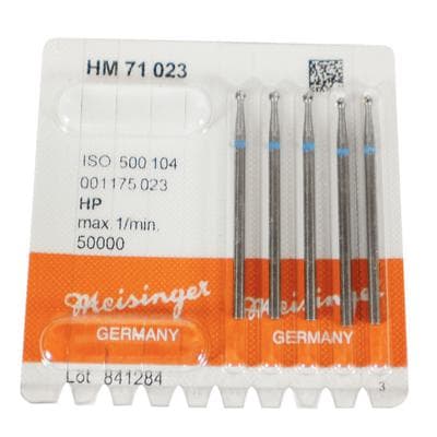 Meisinger HM71-023-HP Lab Carbide Bur, Round #8, Plain Cut, Medium, 2.3 mm Head Diameter, Handpiece (HP), 5/Pkg thumbnail 7