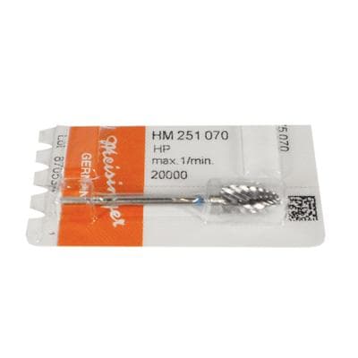 Meisinger HM251-070 Lab Carbide Bur, Round End Taper, Plain Cut, Medium, 7.0 mm, HP, 1/Pkg thumbnail 6
