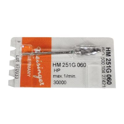 Meisinger HM251G-060 Lab Carbide Bur, Coarse Plain Cut Taper, Round End, Handpiece, 6.0 mm Diameter, 1/Pkg thumbnail 6