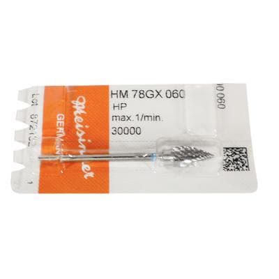 Meisinger HM78GX-060-HP Carbide Lab Bur, Medium Flame, Cross-Cut, 6.0 mm, Handpiece, 1/Pkg thumbnail 6