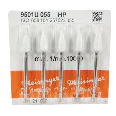 Meisinger 9501U-055 Universal Polisher, Flame Shape, HP (Handpiece), White, 5.5mm Head, 5/Pack thumbnail 5