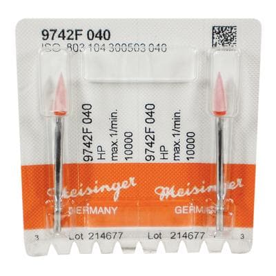 Meisinger 9742F-040-HP-R/O Ceramic Diamond Polisher, Flame/Point, Fine, Red/Orange, 4.0 mm Head, 2/Pk thumbnail 11