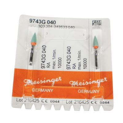 Meisinger Ceramic Polisher, Flame, Coarse, Green/Orange, RA, 4.0 mm, 2/Pkg, 9743G-040-RA-GR/O thumbnail 12