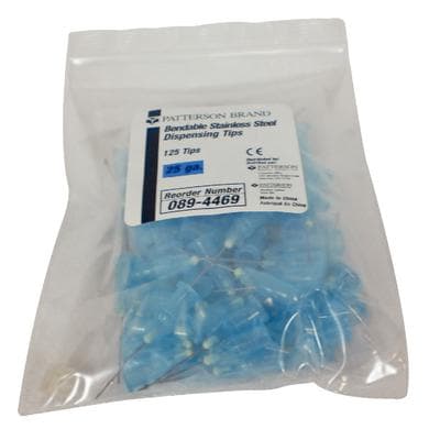 Patterson® Bendable Stainless Steel Dispensing Tips, 25 Gauge, Blue, Straight, 125/Pkg - Patterson® Bendable Stainless Steel Dispensing Tips - 25 Gauge, Blue, 125/Pkg - Image 1
