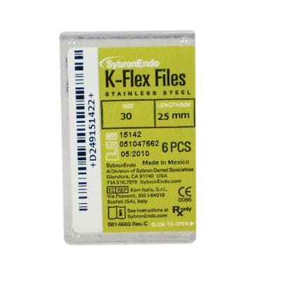 Kerr K-Flex Files, Stainless Steel, Size #30, 25mm, Blue, 6/Pack, 15142 thumbnail 22