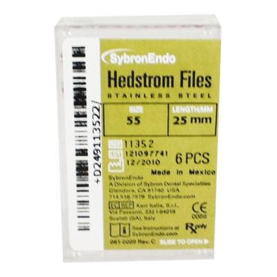 Kerr (SybronEndo) Hedstrom Files, Stainless Steel, 25 mm, Size #55, Red, 6/Pk, 11352 thumbnail 11