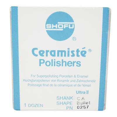 Shofu Ceramiste Ultra II CA Bullet Polisher, White Band, Silicon Carbide, Contra Angle, 12/Pkg, #0257 thumbnail 11
