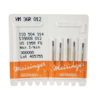 Meisinger Crown Cutter Carbide Bur, Friction Grip, #1958, 1.2 mm Diameter, 5/Pk, HM36R-012-FG thumbnail 9