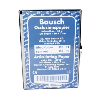 Bausch Arti-Check Articulating Paper Sheets, Micro-Thin 40 Microns, Blue, 100 mm x 70 mm (2.75" x 4"), 100 Sheets/Box, BK-11 thumbnail 9