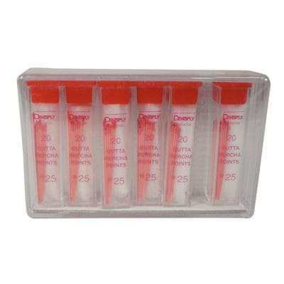 Dentsply Maillefer Gutta Percha Points, #25 Red, .02 Taper, ISO Size 25, 30mm, 120 Points (6 Vials of 20), 670970 thumbnail 5