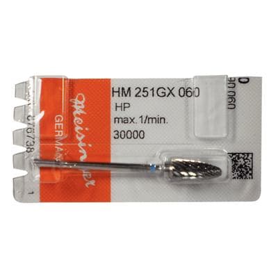 Meisinger HM 251GX-060 Laboratory Carbide Bur, Tapered Fissure, Round End, X-Cut, Medium, 6.0 mm Diameter, HP, 1/Pkg thumbnail 8