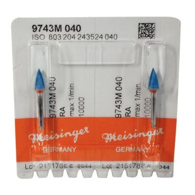 Meisinger RA #9743M.040 Diamond Impregnated Ceramic Polisher, Flame, Medium, Blue/Orange, 4.0mm, 2/Pk thumbnail 9