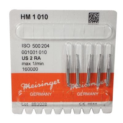 Meisinger HM1-010-RA Tungsten Carbide Bur, Round #2, Right Angle, 1.0 mm Head, 5/Pk thumbnail 11